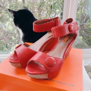 Red Retro Style Wedges by Miz Mooz ❤️